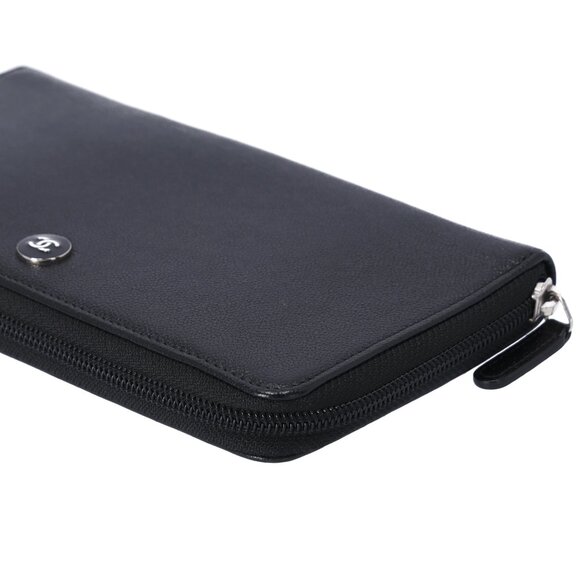 CHANEL Unisex CC Button Business Wallet Black Grained Calfskin - Picture 4 of 7